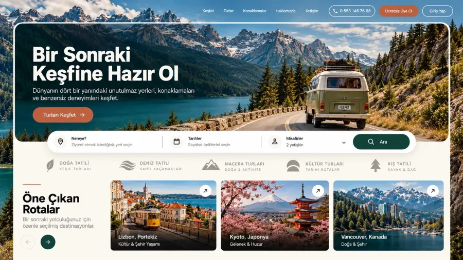 Turizm firmaları için profesyonel kurumsal web sitesi tasarımı