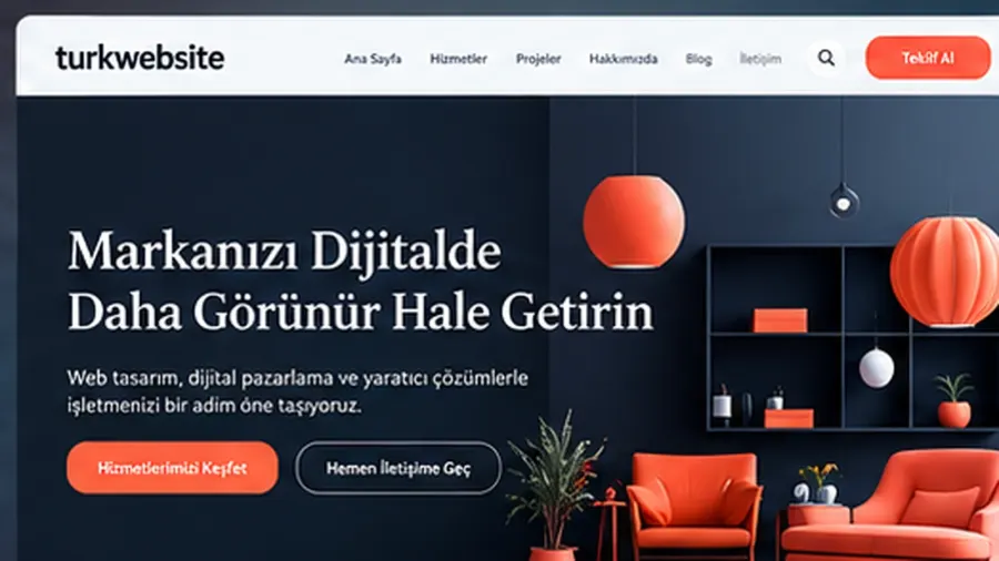 Dijital ajans hizmetlerini tanıtan modern, profesyonel ve kurumsal web sitesi tasarımı