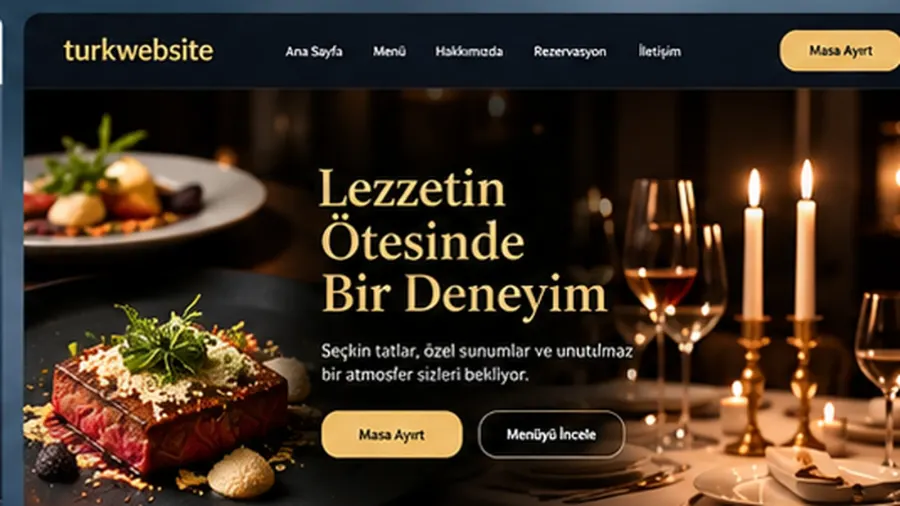 Restoran ve yeme-içme işletmeleri için modern, şık ve profesyonel web sitesi tasarımı