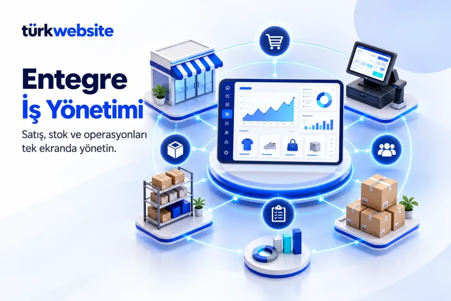 TürkWebsite ERP yazılımı, stok, finans, satış, insan kaynakları ve CRM süreçlerini tek platformda birleştiren kurumsal iş yönetimi sistemi