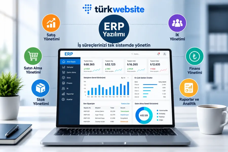 TürkWebsite uygulama entegrasyonu hizmetleri, bulut sistemleri, veri tabanları, e-ticaret ve farklı yazılımlar arasında dijital bağlantı ağı