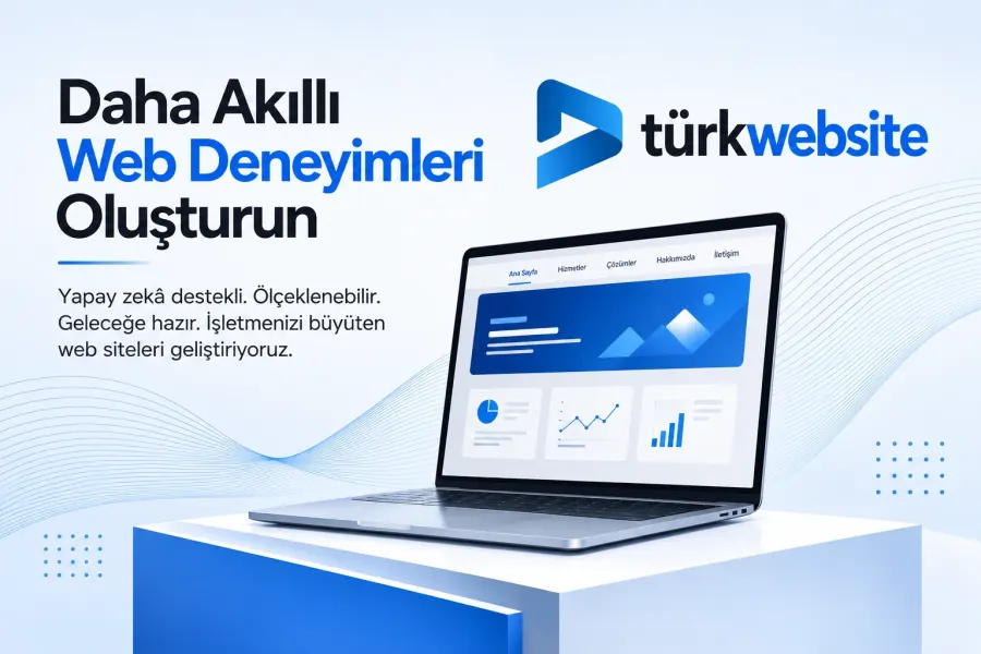 TürkWebsite yapay zeka destekli web sitesi geliştirme, modern arayüz tasarımı, ölçeklenebilir web altyapısı ve performans analiz ekranı