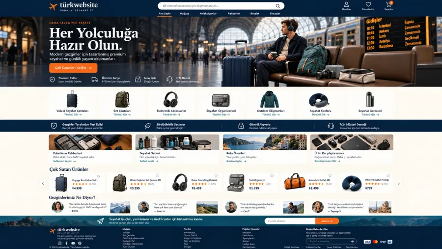 Gelişmiş e-ticaret sitesi için modern ürün kategorileri ve kampanya alanları tasarımı