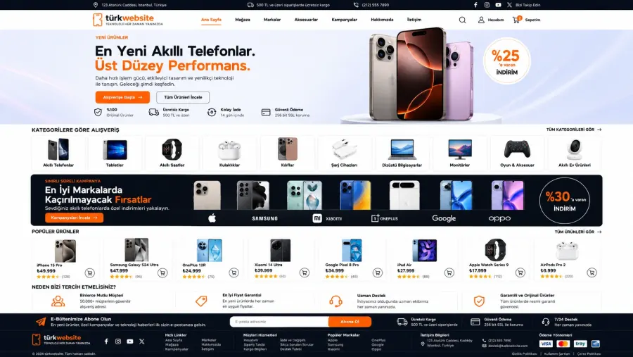 Türkwebsite gelişmiş web sitesi gayrimenkul ve yaşam projesi tanıtım arayüzü