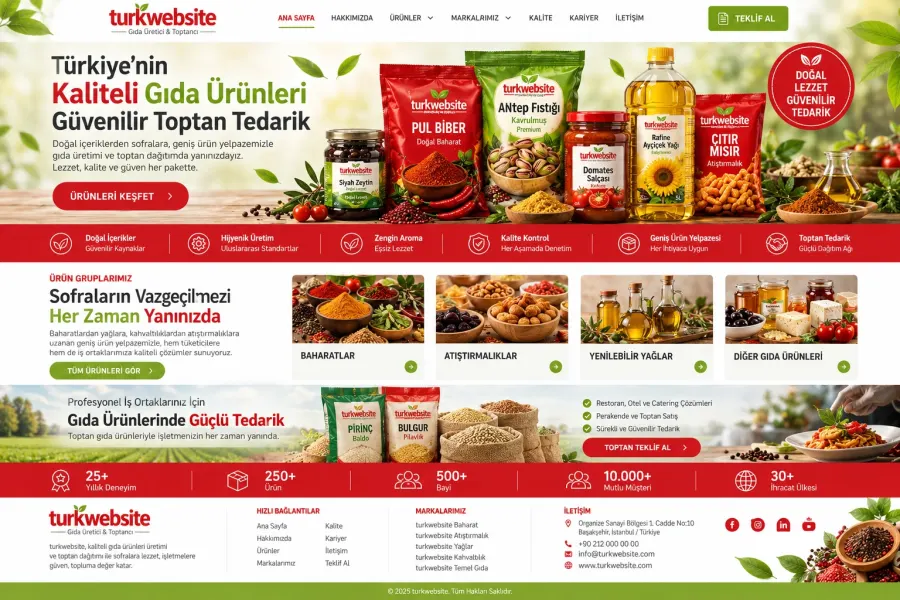 Food Producer and Wholesaler website